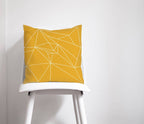 Yellow Cushion with a White Lines Geometric Design, Throw Pillow - Joe’s Haven
