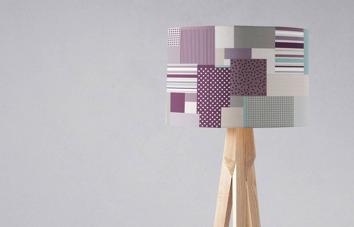 Purple Memphis Style Lampshade, Ceiling or Table Lamp Shade - Joe’s Haven