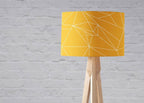 Yellow Lampshade with White Lines Geometric Design, Ceiling or Table Lamp Shade - Joe’s Haven