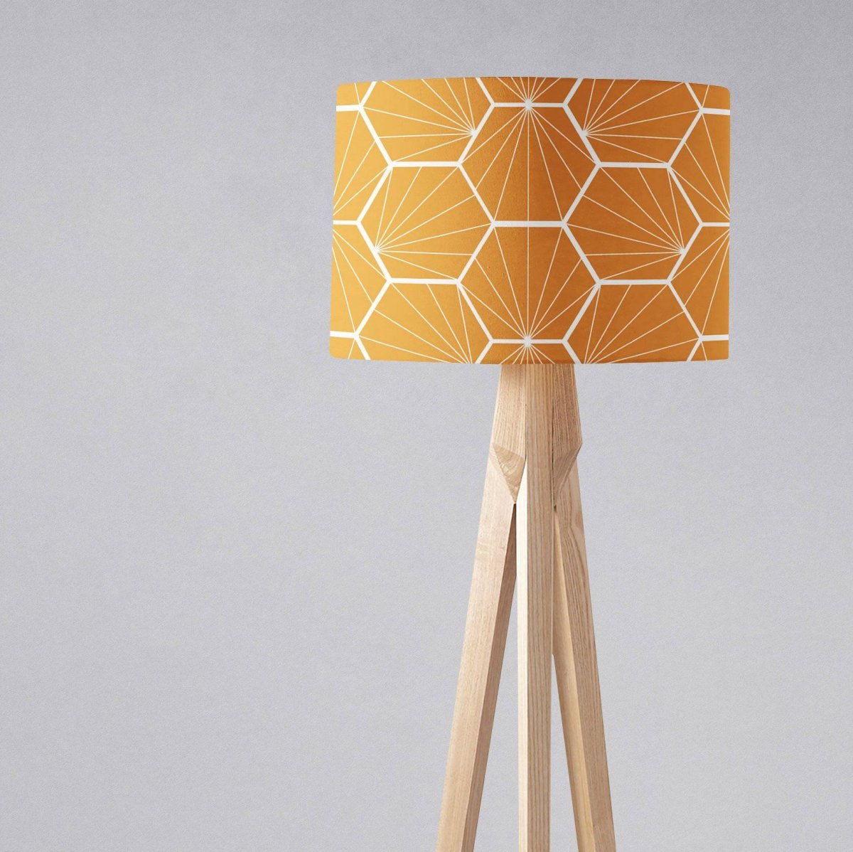 Butterscotch Yellow Geometric Hexagons Lampshade, Ceiling or Table Lamp Shade - Joe’s Haven
