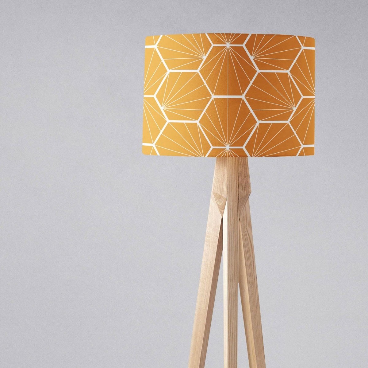 Butterscotch Yellow Geometric Hexagons Lampshade, Ceiling or Table Lamp Shade - Joe’s Haven
