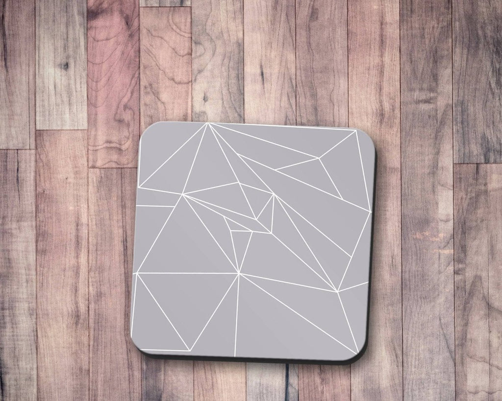 Grey Coasters with a White Lines Geometric Design, Table Decor Drinks Mat - Joe’s Haven