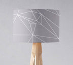 Grey with a White Lines Geometric Design Lampshade, Ceiling or Table Lamp Shade - Joe’s Haven