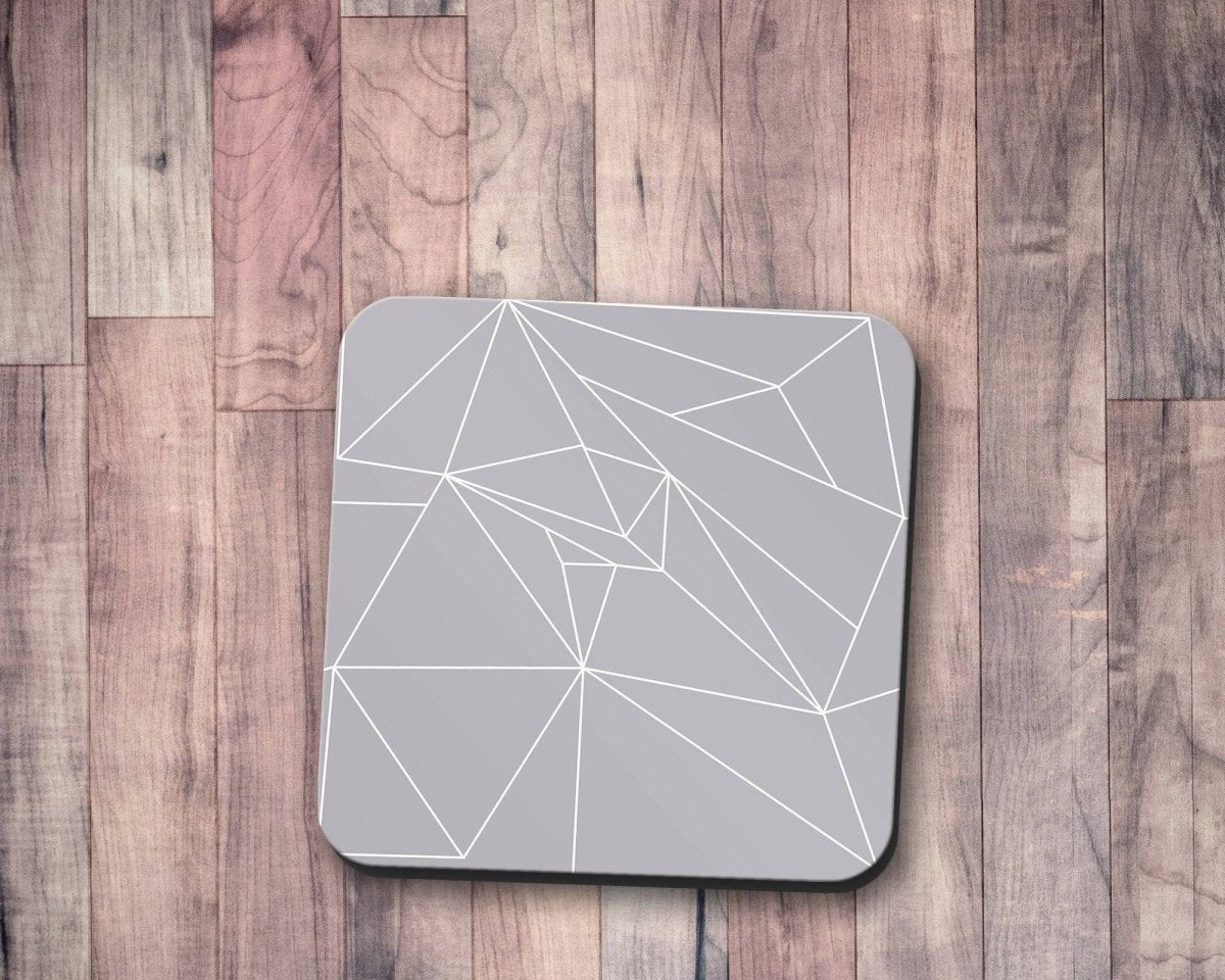Grey Coasters with a White Lines Geometric Design, Table Decor Drinks Mat - Joe’s Haven