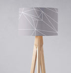 Grey with a White Lines Geometric Design Lampshade, Ceiling or Table Lamp Shade - Joe’s Haven