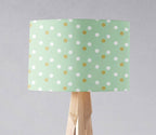 Mint Green with White and Gold Spots Lampshade, Table or Ceiling Light Shade - Joe’s Haven