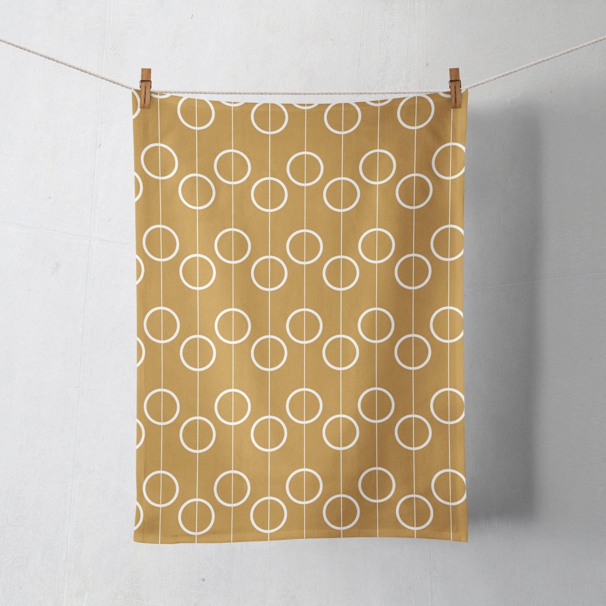 Gold and White Retro Design Tea Towel, Dish Towel, Kitchen Towel - Joe’s Haven