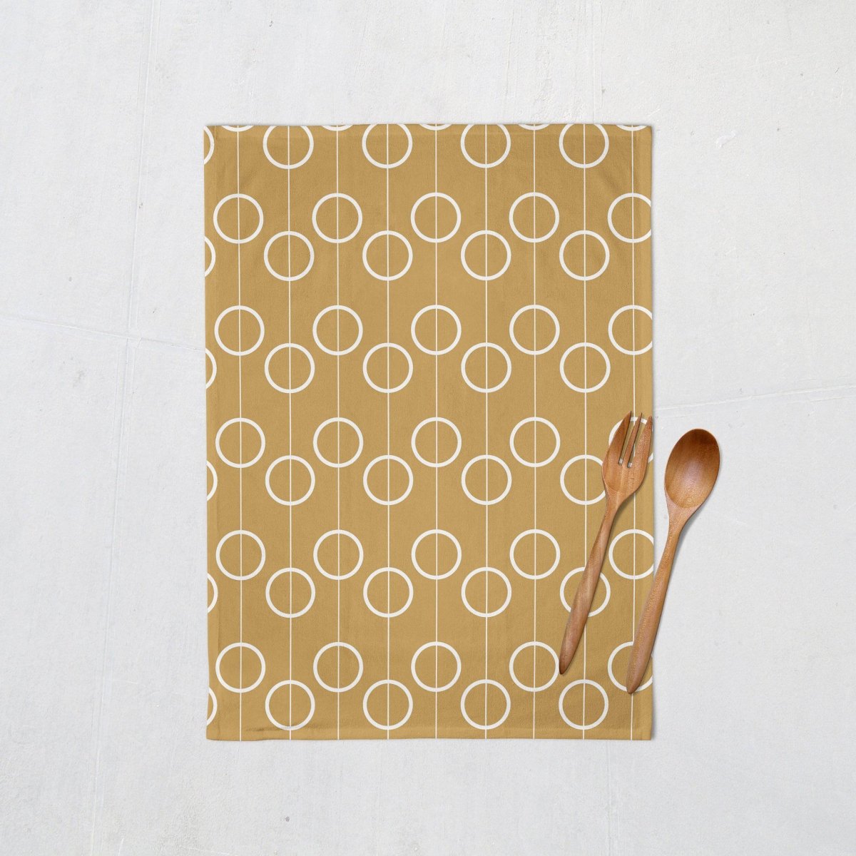 Gold and White Retro Design Tea Towel, Dish Towel, Kitchen Towel - Joe’s Haven