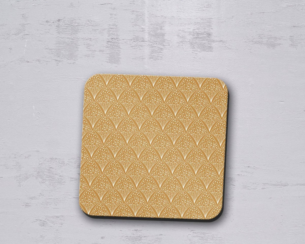 Gold and White Contemporary Design Coasters, Table Decor Drinks Mat - Joe’s Haven