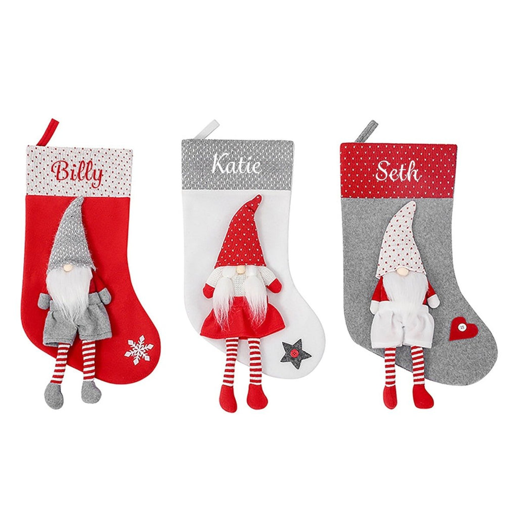 Personalised Christmas Stocking Gnome Design - Joe’s Haven