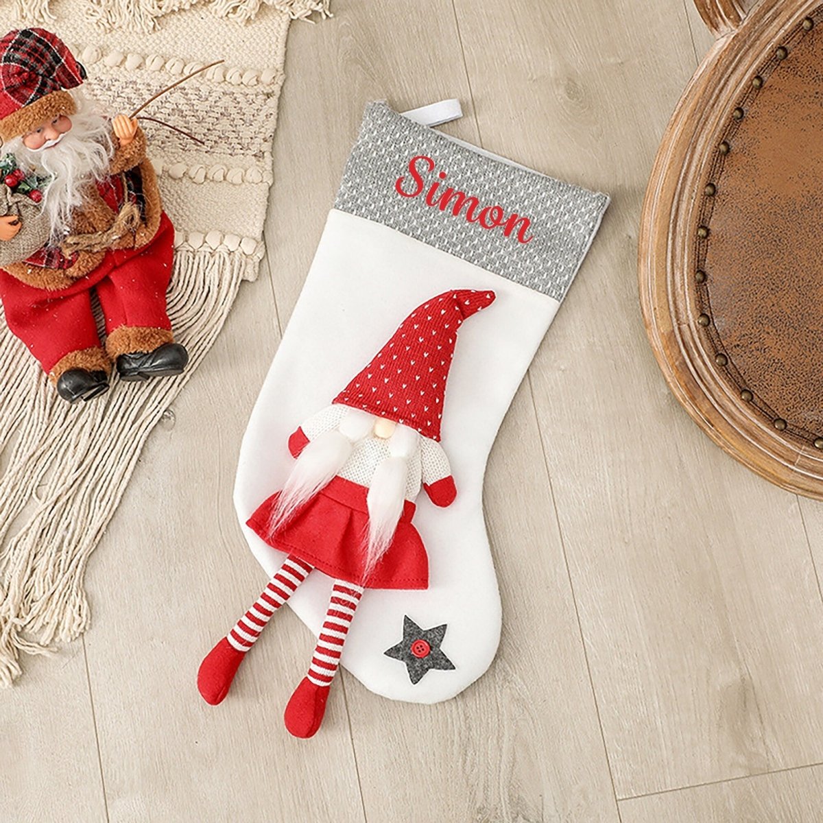 Personalised Christmas Stocking Gnome Design - Joe’s Haven