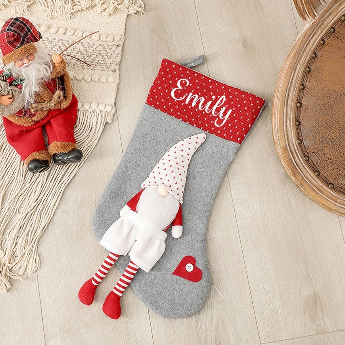 Personalised Christmas Stocking Gnome Design - Joe’s Haven