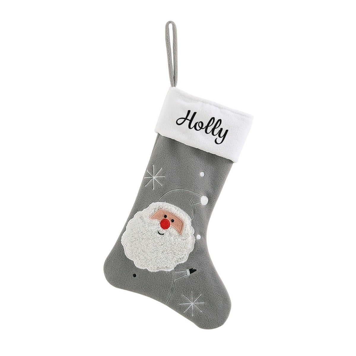Personalised Stocking in Grey - Fun Designs - Joe’s Haven