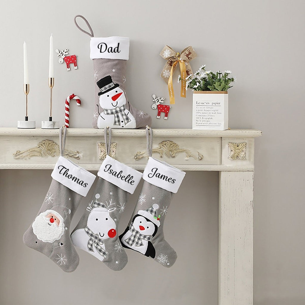 Personalised Stocking in Grey - Fun Designs - Joe’s Haven