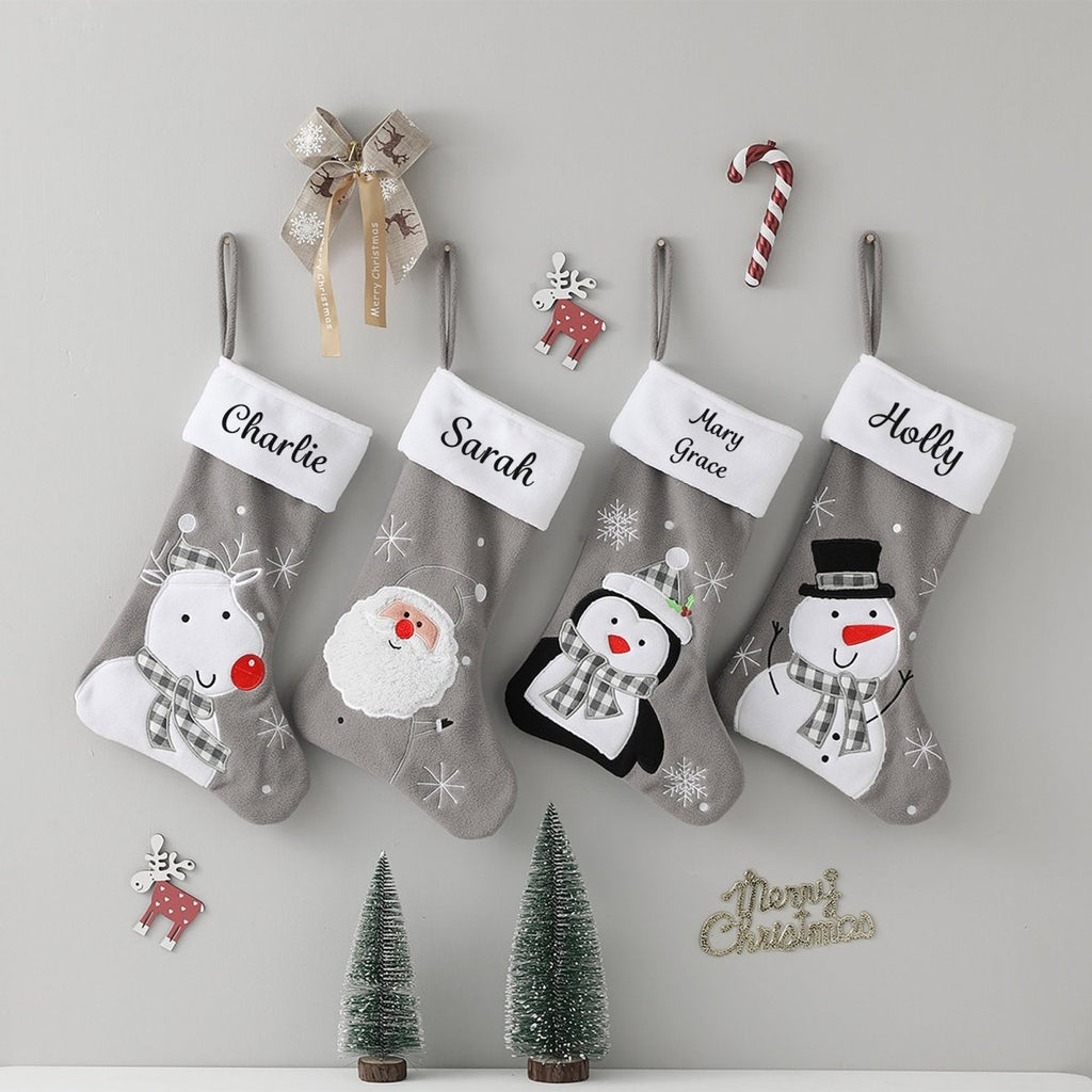 Personalised Stocking in Grey - Fun Designs - Joe’s Haven