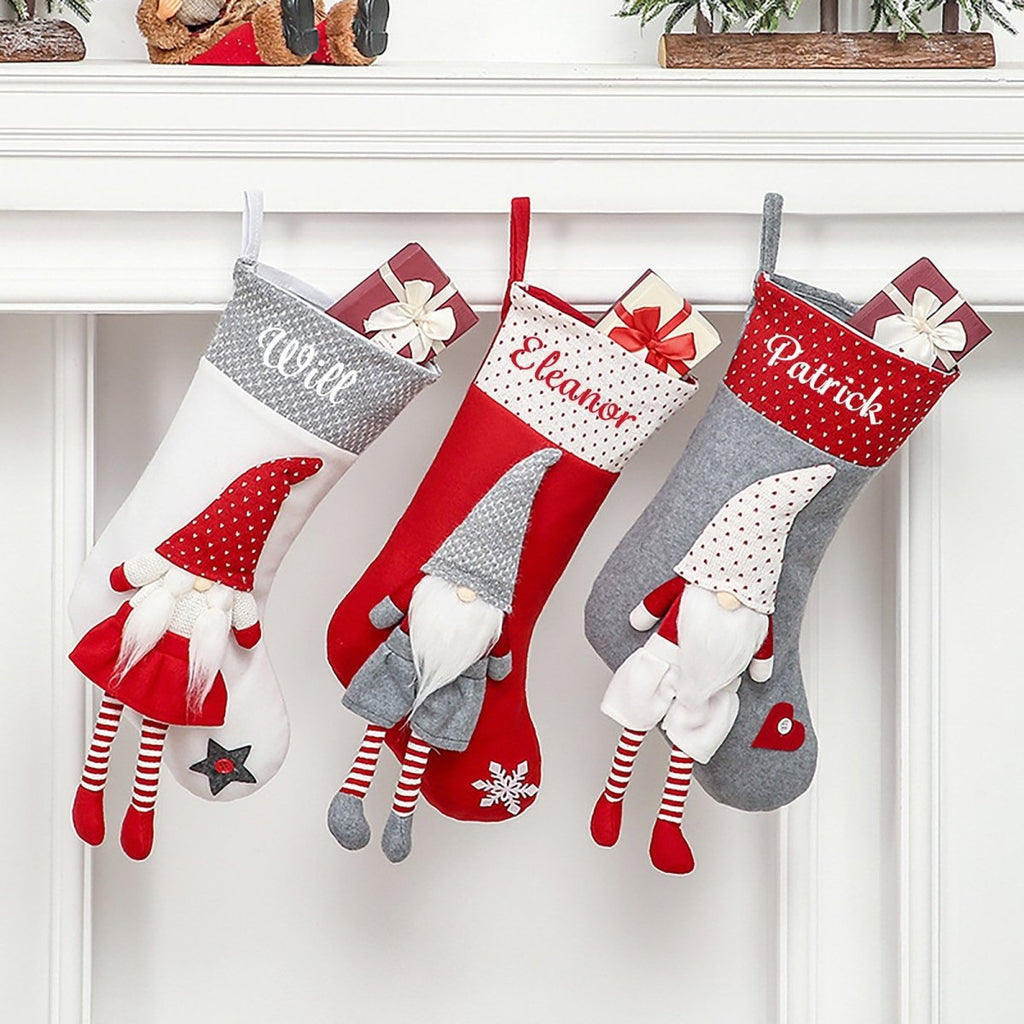 Personalised Christmas Stocking Gnome Design - Joe’s Haven