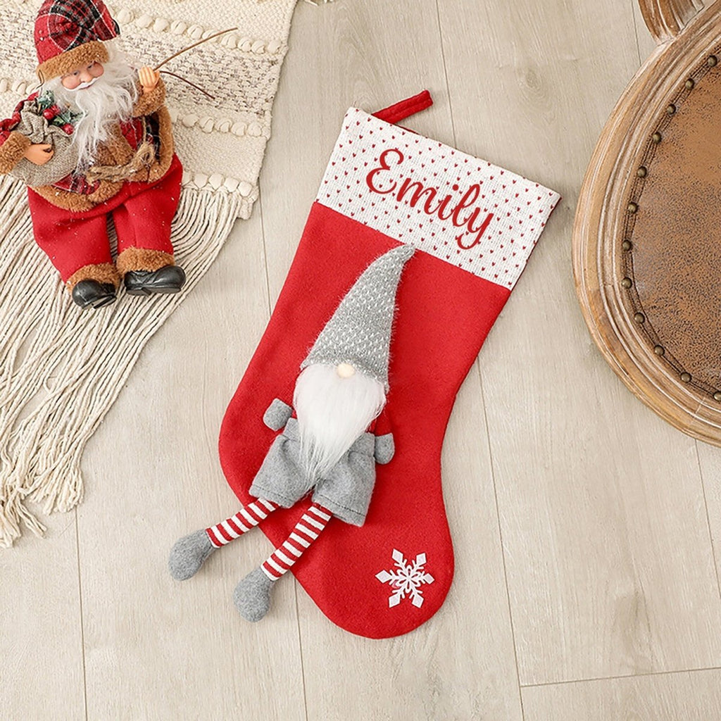 Personalised Christmas Stocking Gnome Design - Joe’s Haven