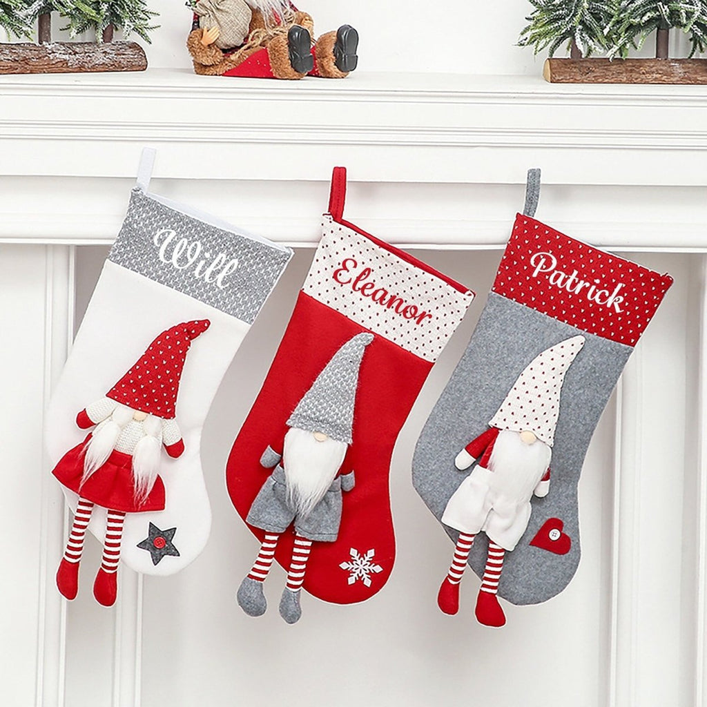 Personalised Christmas Stocking Gnome Design - Joe’s Haven