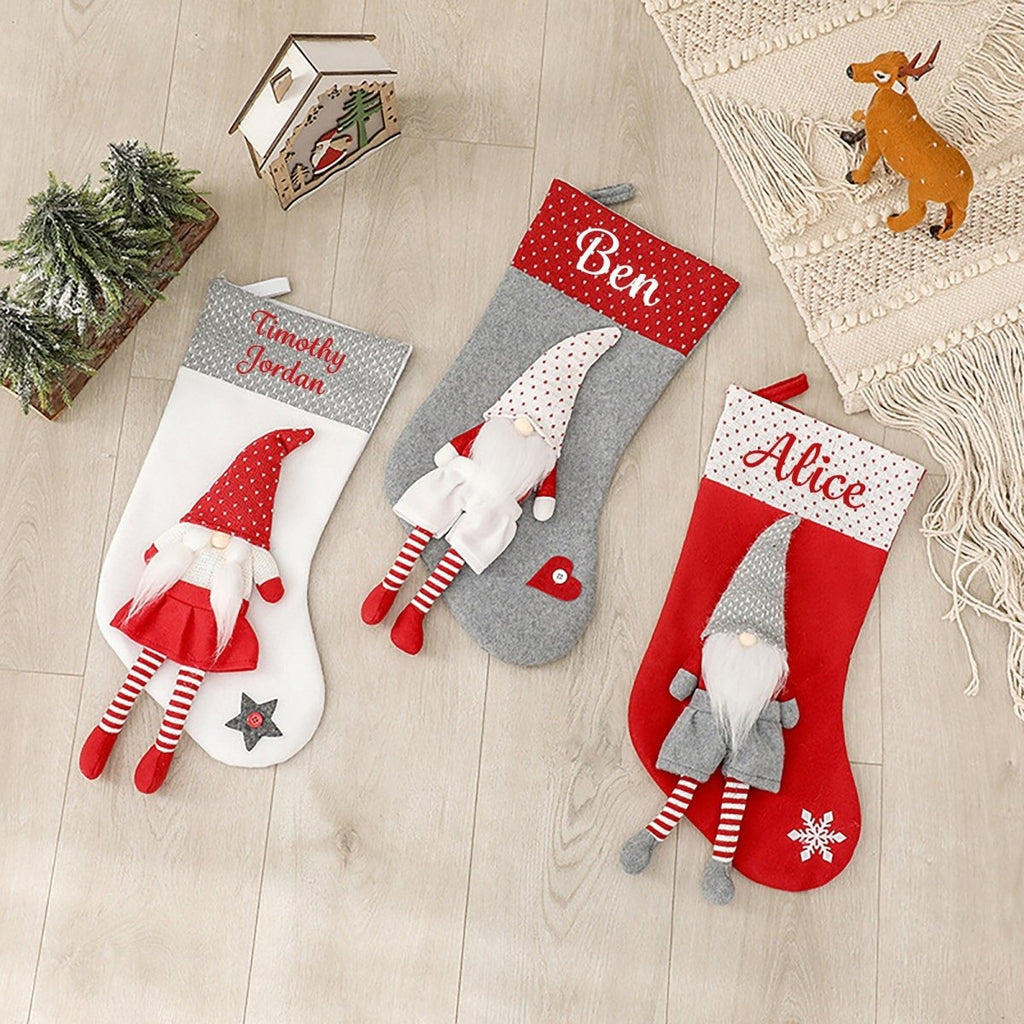 Personalised Christmas Stocking Gnome Design - Joe’s Haven
