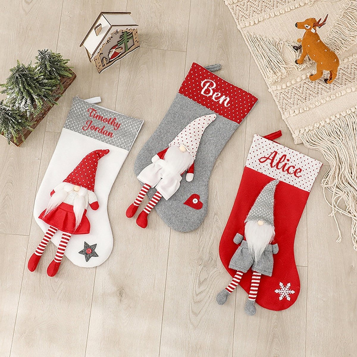 Personalised Christmas Stocking Gnome Design - Joe’s Haven