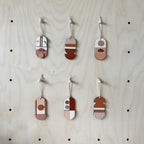 Warm Tones Small Geometric Wall Hanging - Mini Mid-Century Wall Art - Little Wooden Decoration - Contemporary Wall Decor