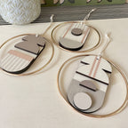 Geometric - Mini Mid-Century Wall Art - Pink & Natural Decoration - Contemporary Wall Decor