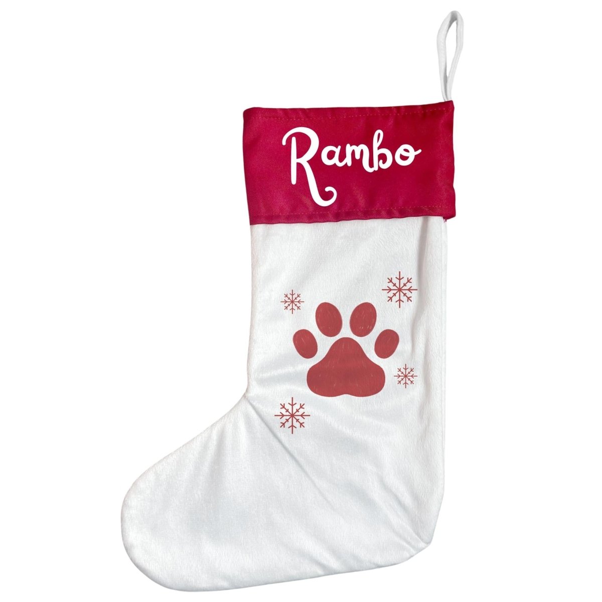 Personalised Pet Christmas Stocking with Paw Print - Joe’s Haven