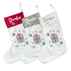 Personalised Pet Christmas Stocking with Paw Prints & Gift Design - Joe’s Haven