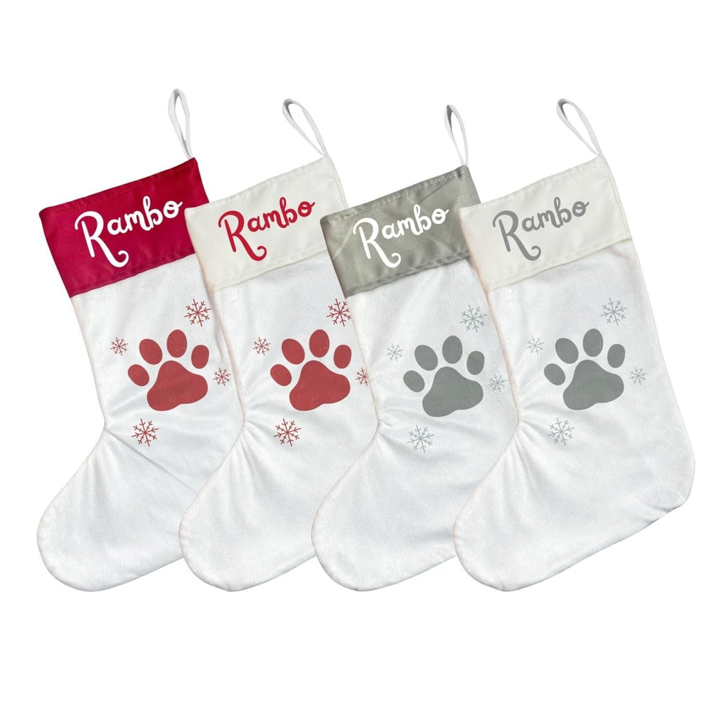 Personalised Pet Christmas Stocking with Paw Print - Joe’s Haven