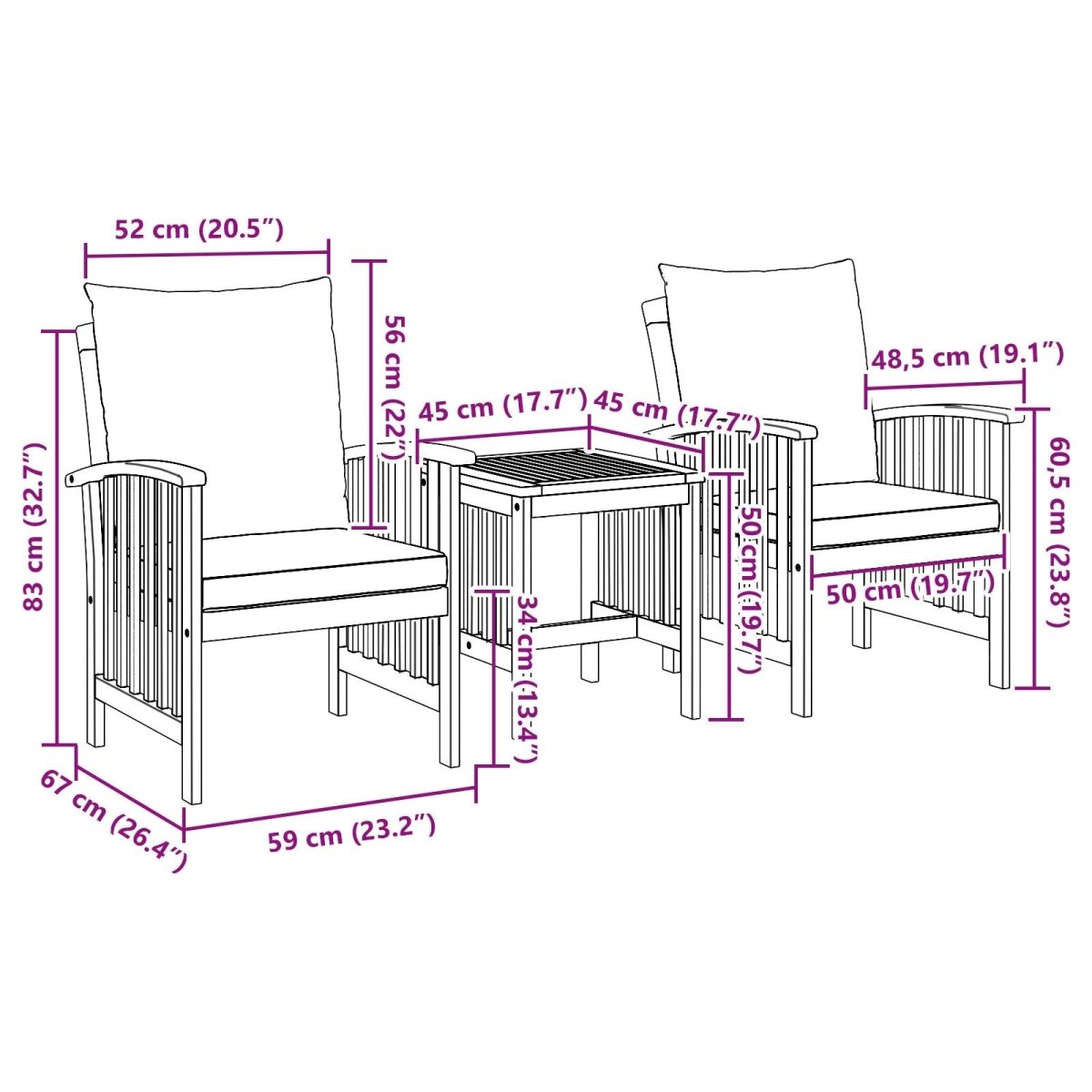 Kron Acacia Wood - 45cm - Joe’s Haven