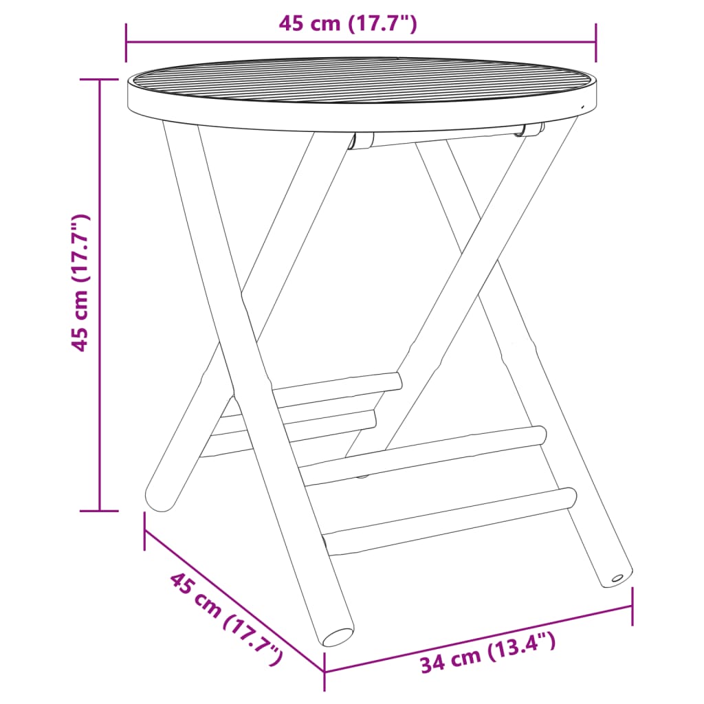 Dalma Bamboo Wood - 45 cm Foldable - Joe’s Haven