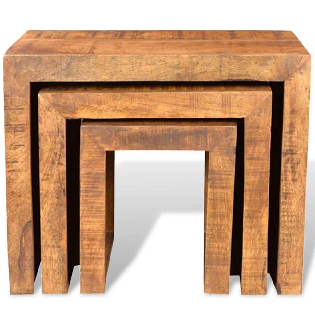 Dario Mango Wood Nesting Tables - 44cm - Joe’s Haven