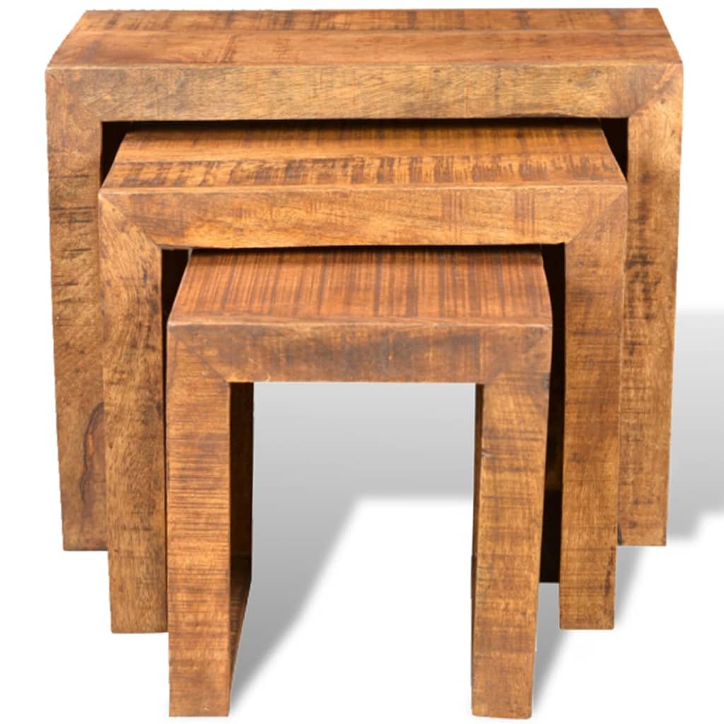 Dario Mango Wood Nesting Tables - 44cm - Joe’s Haven