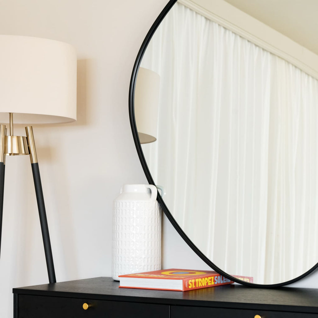 Izumi - Black Metal Irregular Pebble Mirror - 120cm x 90cm - Joe’s Haven