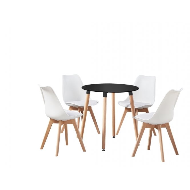 Jamie Halo Round Dining Table Set with 4 Chairs - Joe’s Haven