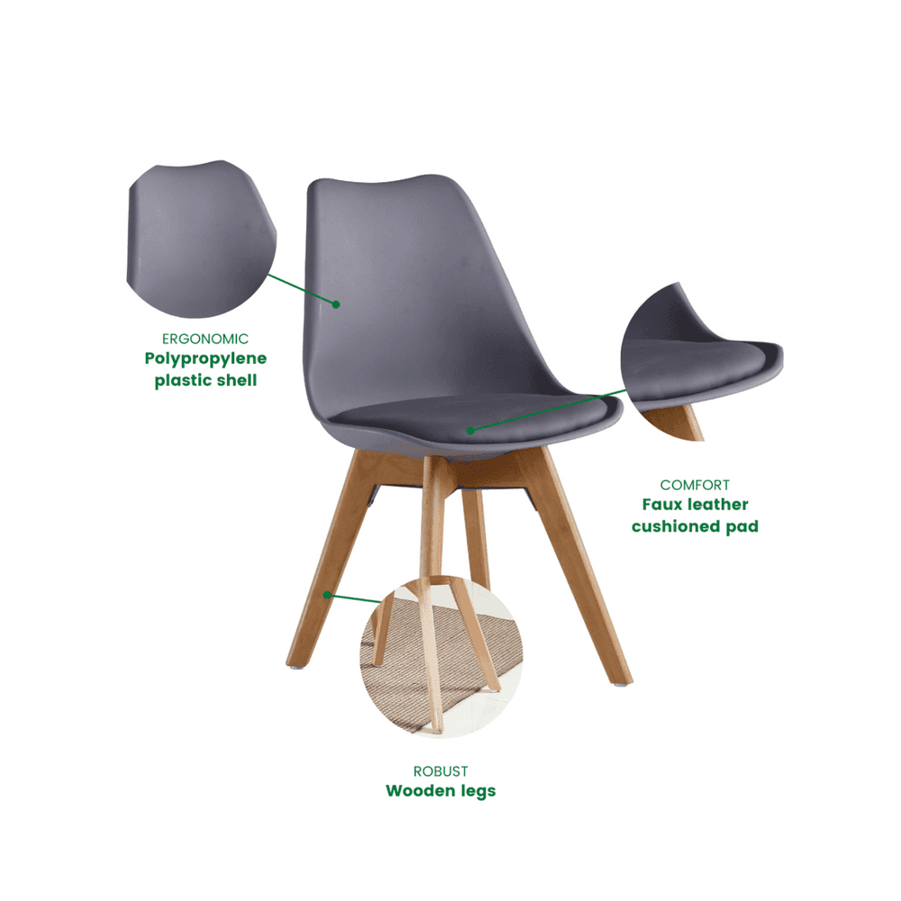 Jamie Halo Round Dining Table Set with 4 Chairs - Joe’s Haven