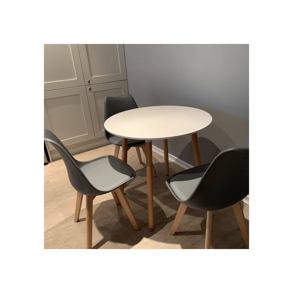 Jamie Halo Round Dining Table Set with 4 Chairs - Joe’s Haven