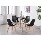 Jamie Halo Round Dining Table Set with 4 Chairs - Joe’s Haven