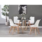 Jamie Halo Round Dining Table Set with 4 Chairs - Joe’s Haven