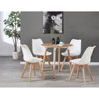 Jamie Halo Round Dining Table Set with 4 Chairs - Joe’s Haven