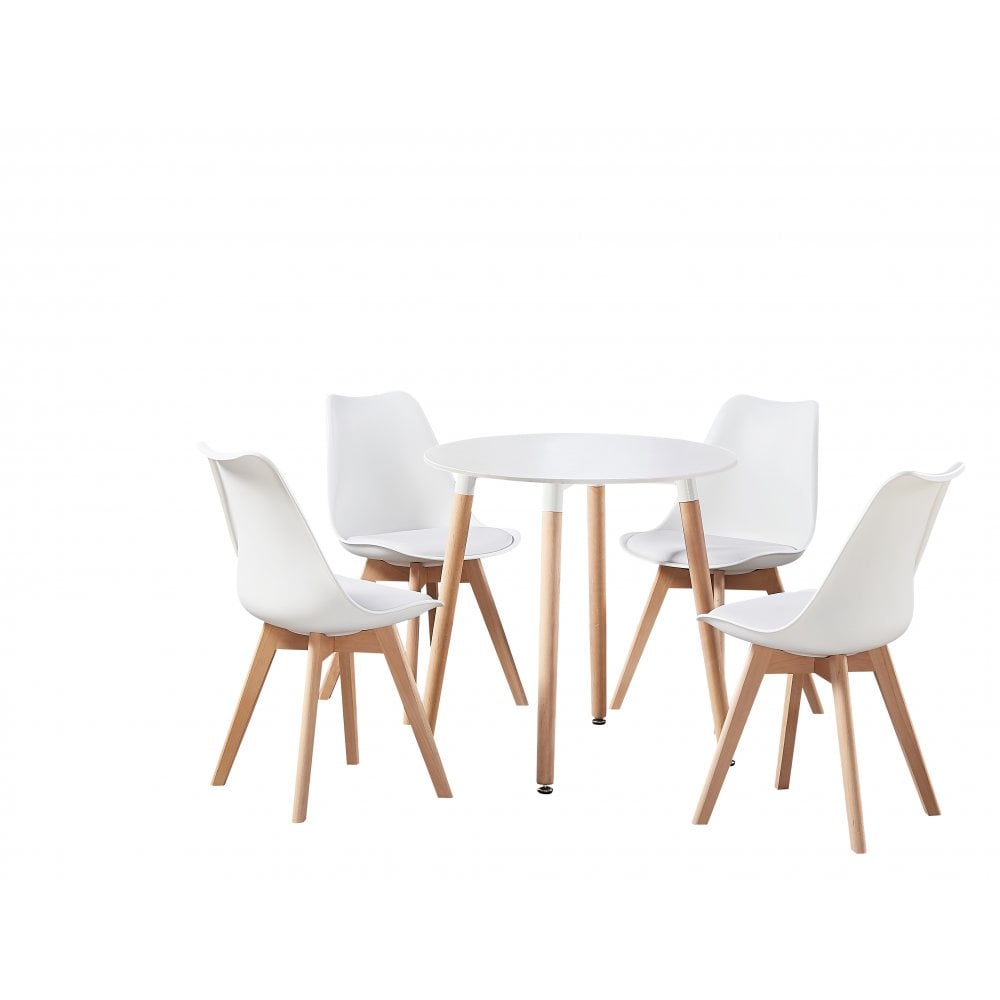 Jamie Halo Round Dining Table Set with 4 Chairs - Joe’s Haven
