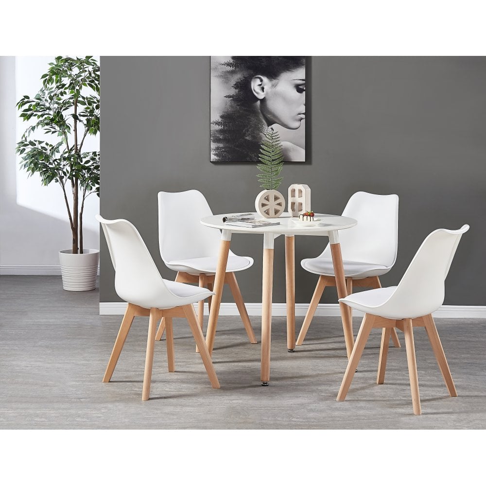 Jamie Halo Round Dining Table Set with 4 Chairs - Joe’s Haven