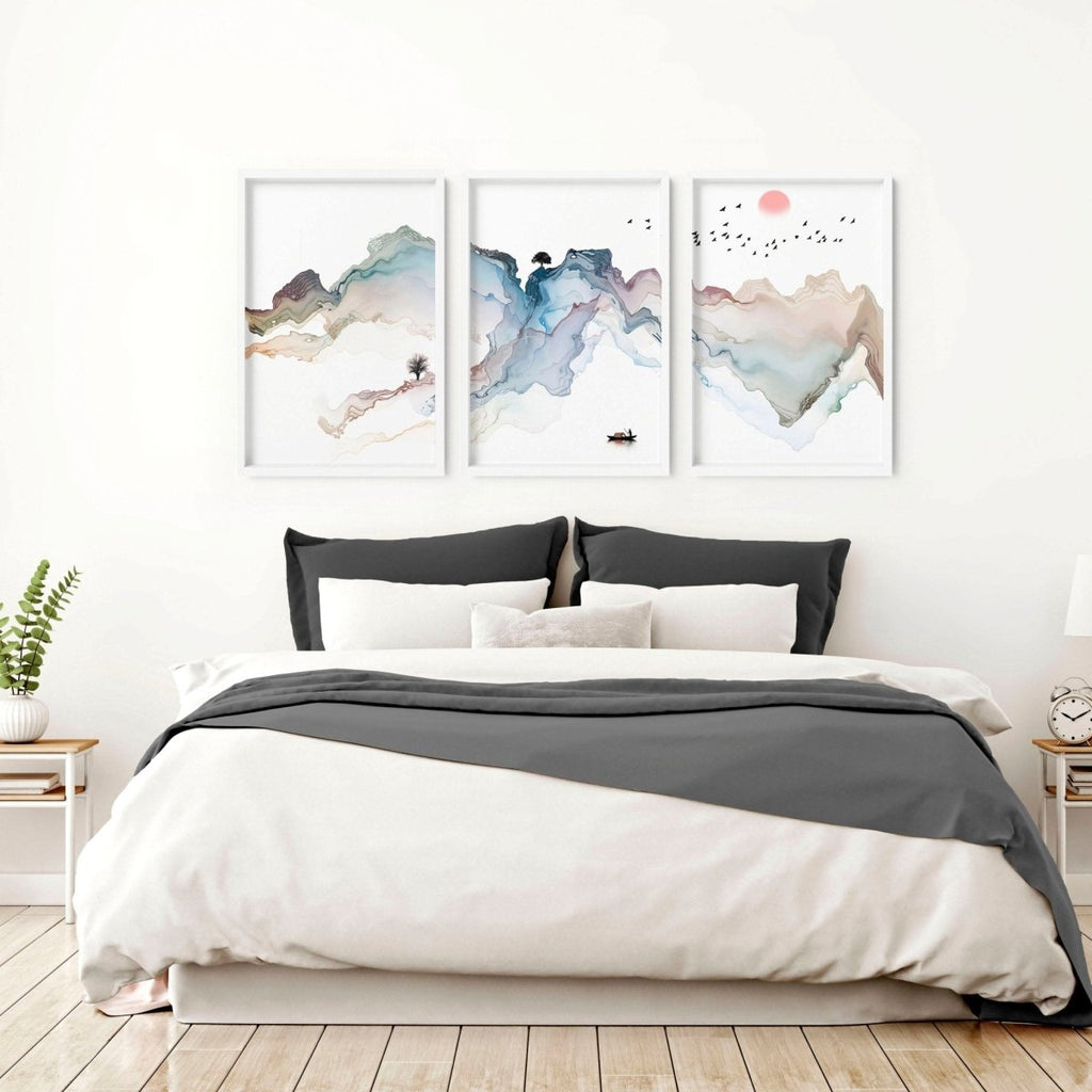 Japanese bedroom decor | set of 3 wall art prints - Joe’s Haven
