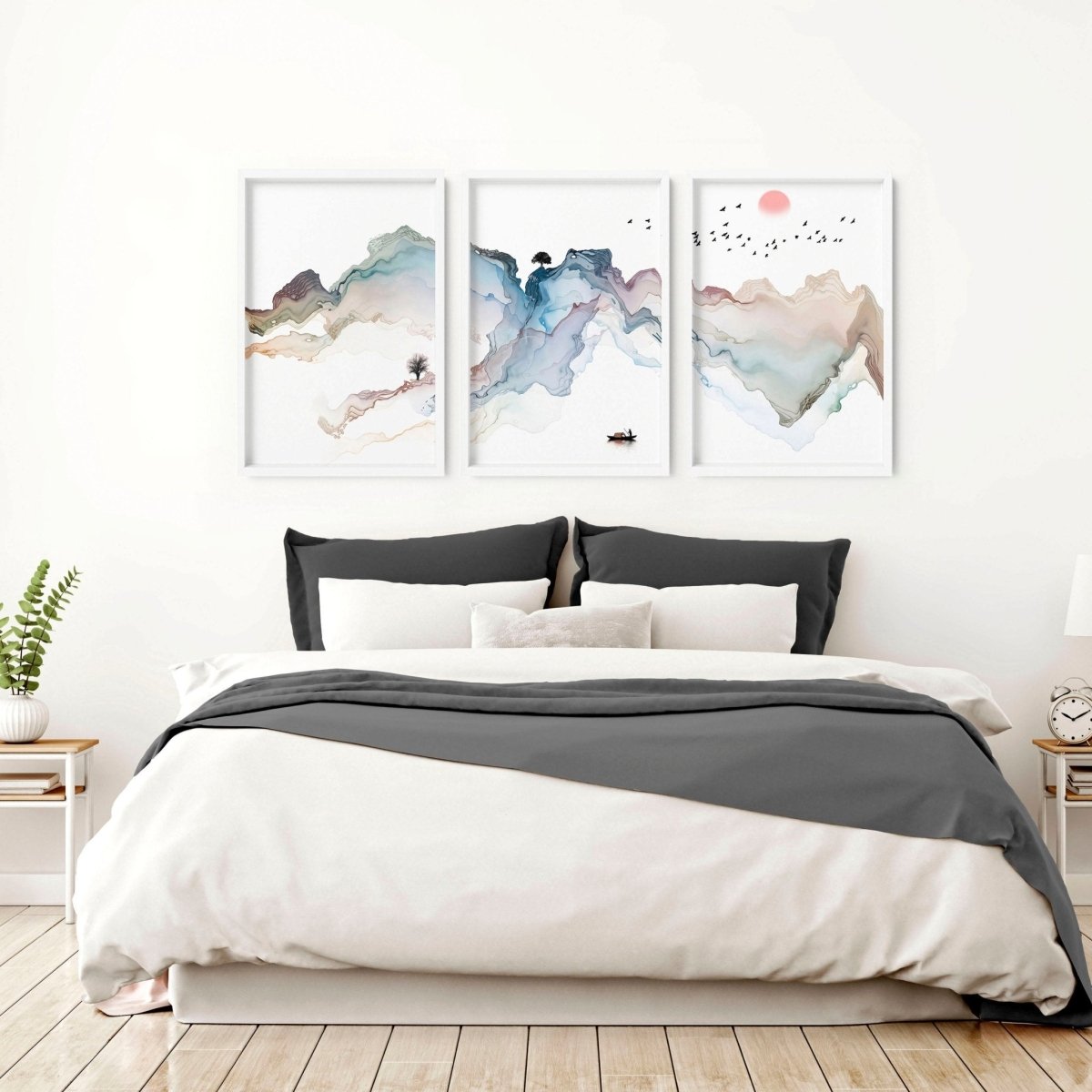 Japanese bedroom decor | set of 3 wall art prints - Joe’s Haven