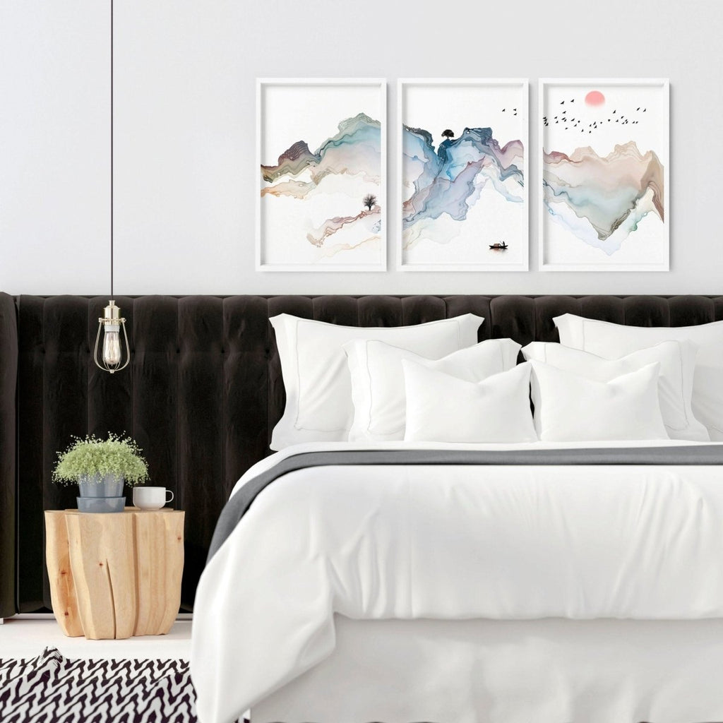 Japanese bedroom decor | set of 3 wall art prints - Joe’s Haven