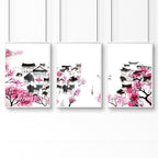Japanese Flower Art | Set of 3 wall art prints - Joe’s Haven