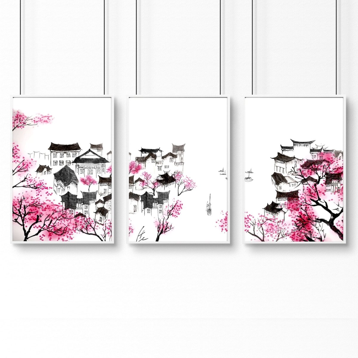 Japanese Flower Art | Set of 3 wall art prints - Joe’s Haven