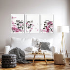Japanese Flower Art | Set of 3 wall art prints - Joe’s Haven