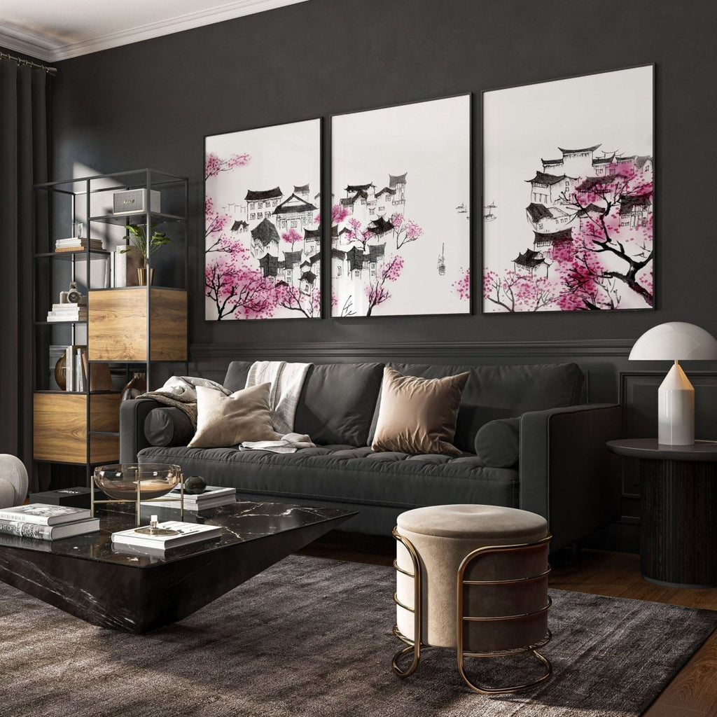 Japanese Flower Art | Set of 3 wall art prints - Joe’s Haven