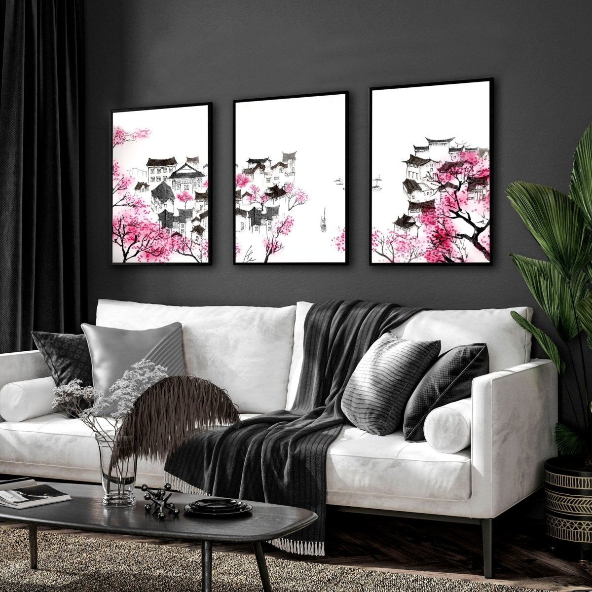 Japanese Flower Art | Set of 3 wall art prints - Joe’s Haven